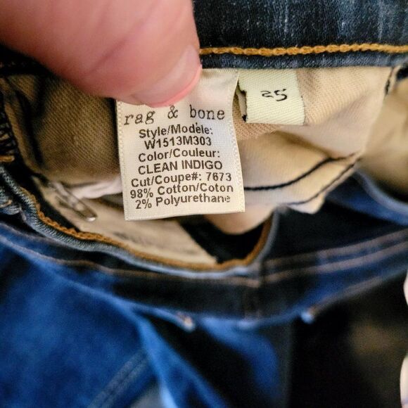 * RAG & BONE STRAIGHT LEG MID RISE STRETCHY BLUE JEANS Final Discount - Picture 9 of 9